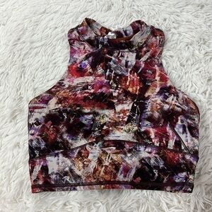 Lululemon Everlux and Mesh Cropped Tank Urbantricity Multi / Dark Terracotta